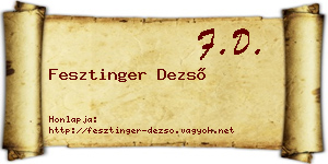 Fesztinger Dezső névjegykártya